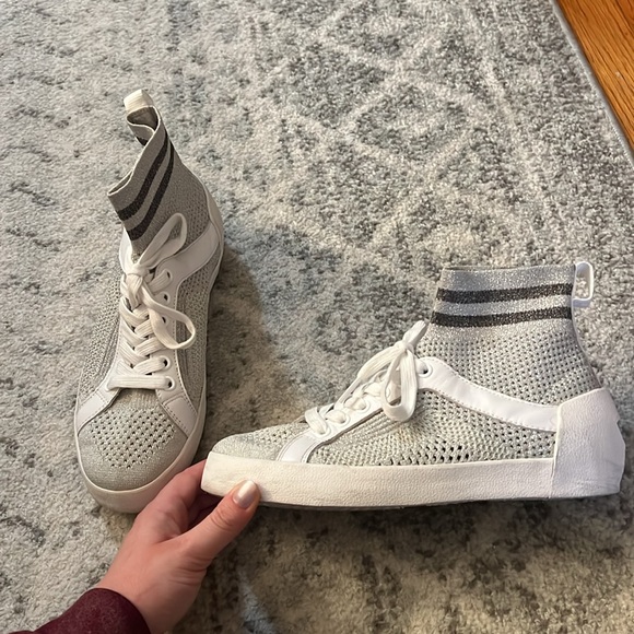 silver ash sneakers worn once brand new condition size 7 - Picture 2 of 5